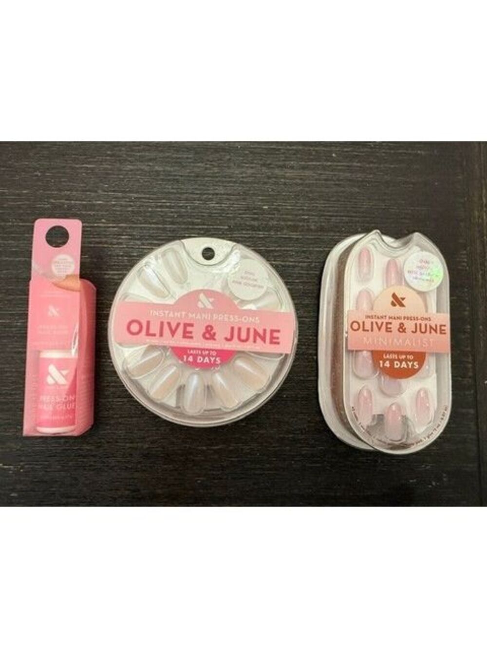Olive and June 2 Pack press on nails plus glue! Round and almond shaped